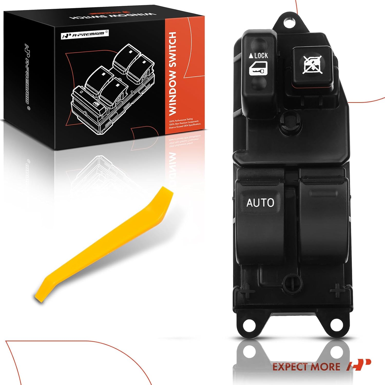 A-Premium Front Driver Side Master Power Window Switch Compatible with Toyota Tacoma 2001-2012, 2-Door Pickup, Replace# 8482004010