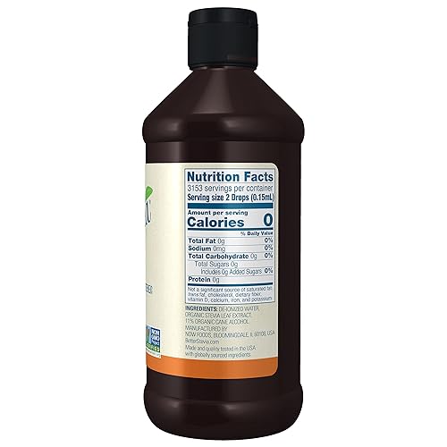 Miniatura 2 de NOW Foods Better Stevia Liquid Original edulcorante líquido cero calorías bajo impacto glucémico certificado sin OMG 16 onzas