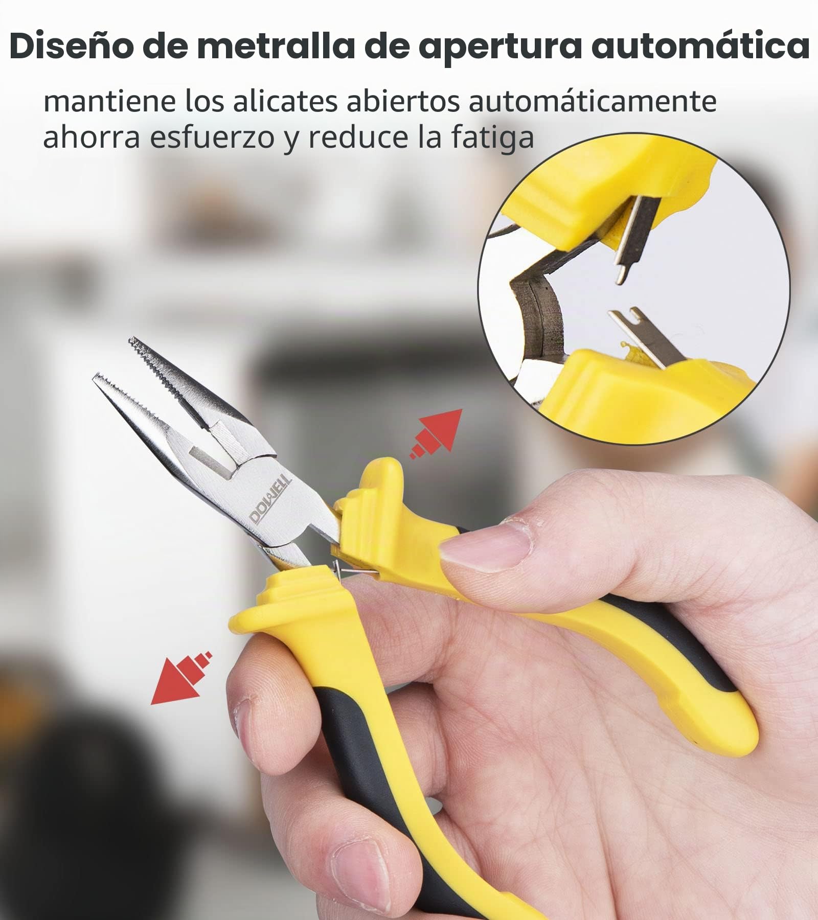 DOWELL Juego de 6 mini pinzas, punta de aguja, nariz larga diagonal, nariz curva, corte final, Linesman para manualidades y dispositivos electrónicos, incluye bolsa