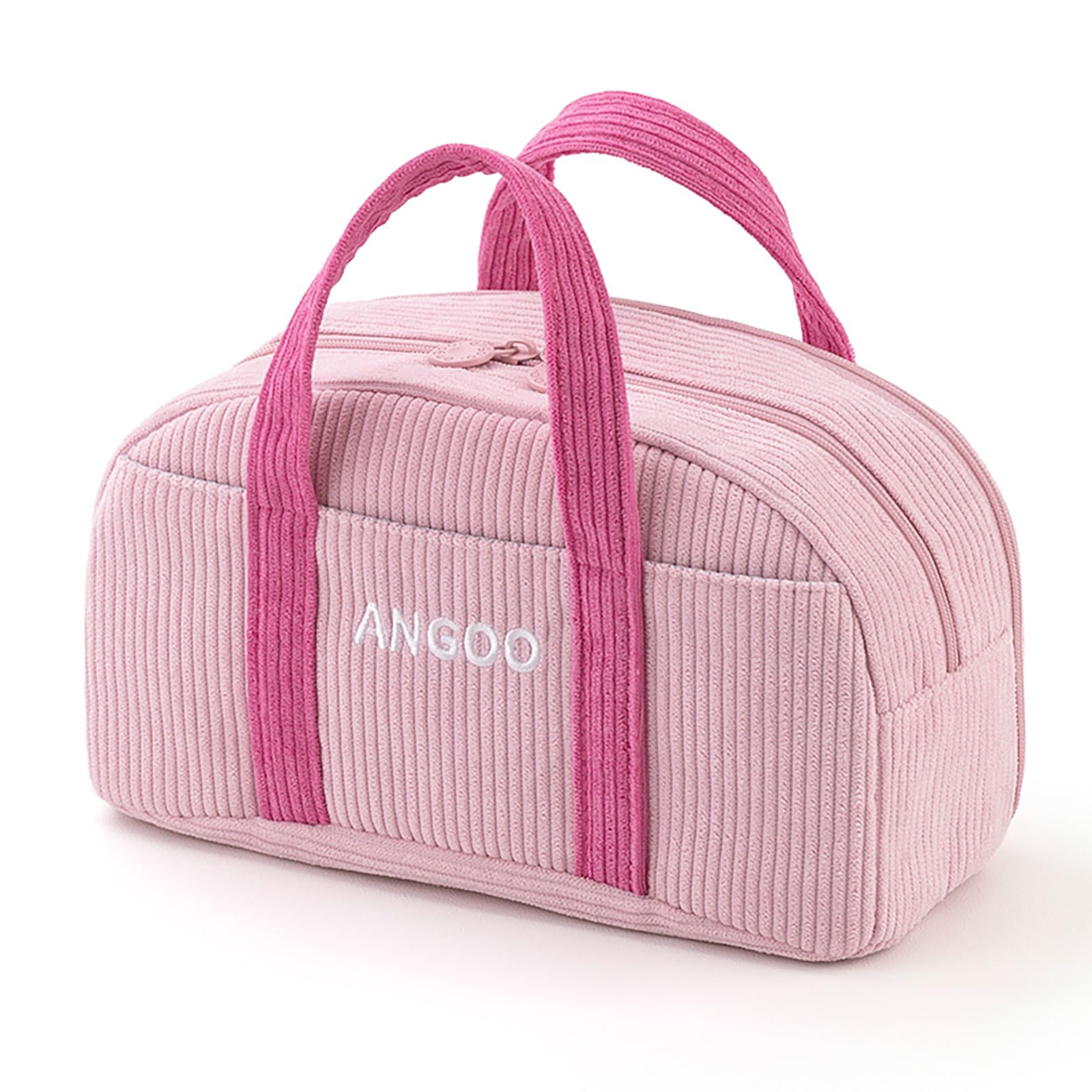 Vinuwu Large Pencil Case Big Capacity Pencil Pouch Corduroy Handbag (Pink)