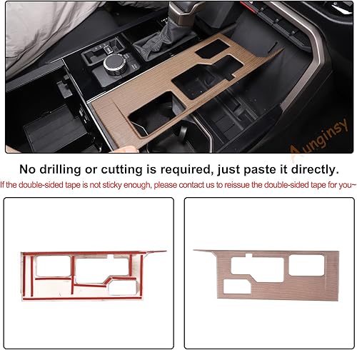 Vista 33 de Aunginsy Cubierta de panel de palanca de cambios de control central, compatible con Toyota Tundra/Sequoia 2022-2024, consola de palanca de cambios