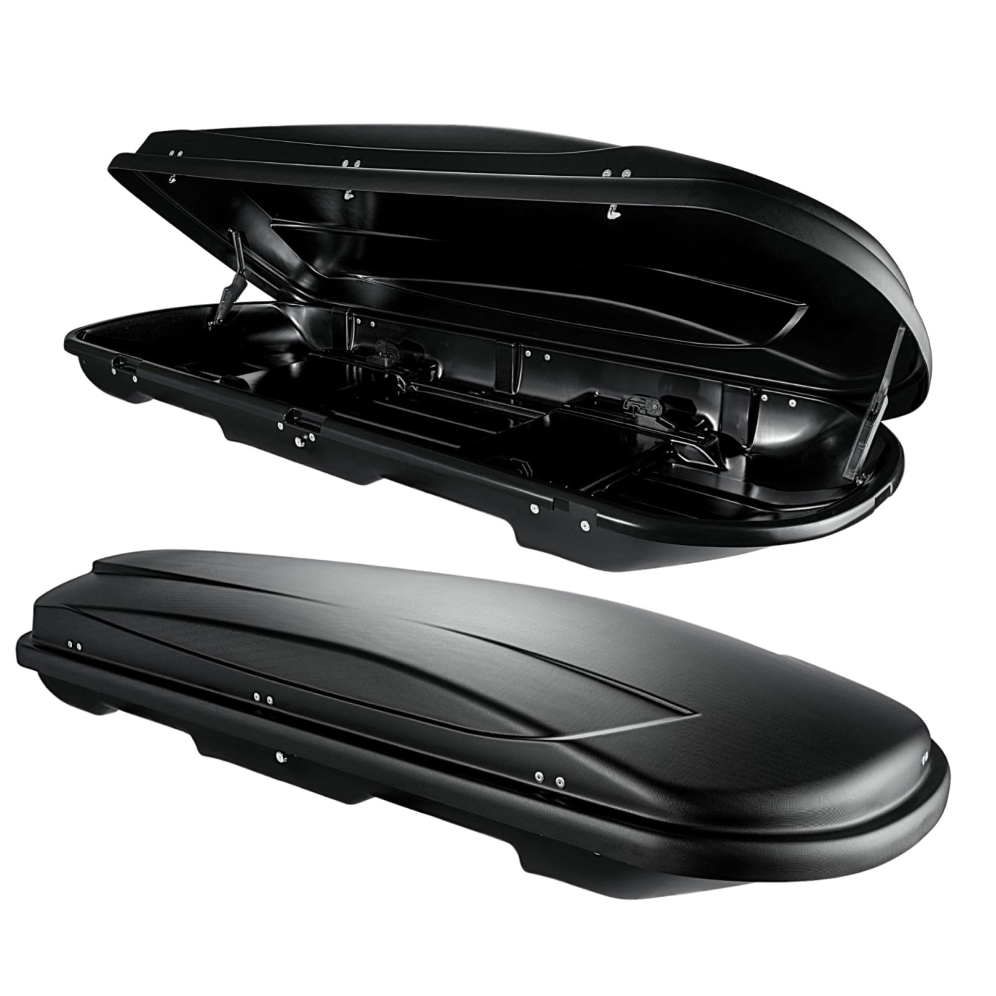 Dachbox VDP Xtreme 600 Black - VDP Universal Autodachbox, dachkoffer für Reisen und Camping, abschließbar, 600 Liter Volumen - Schwarz