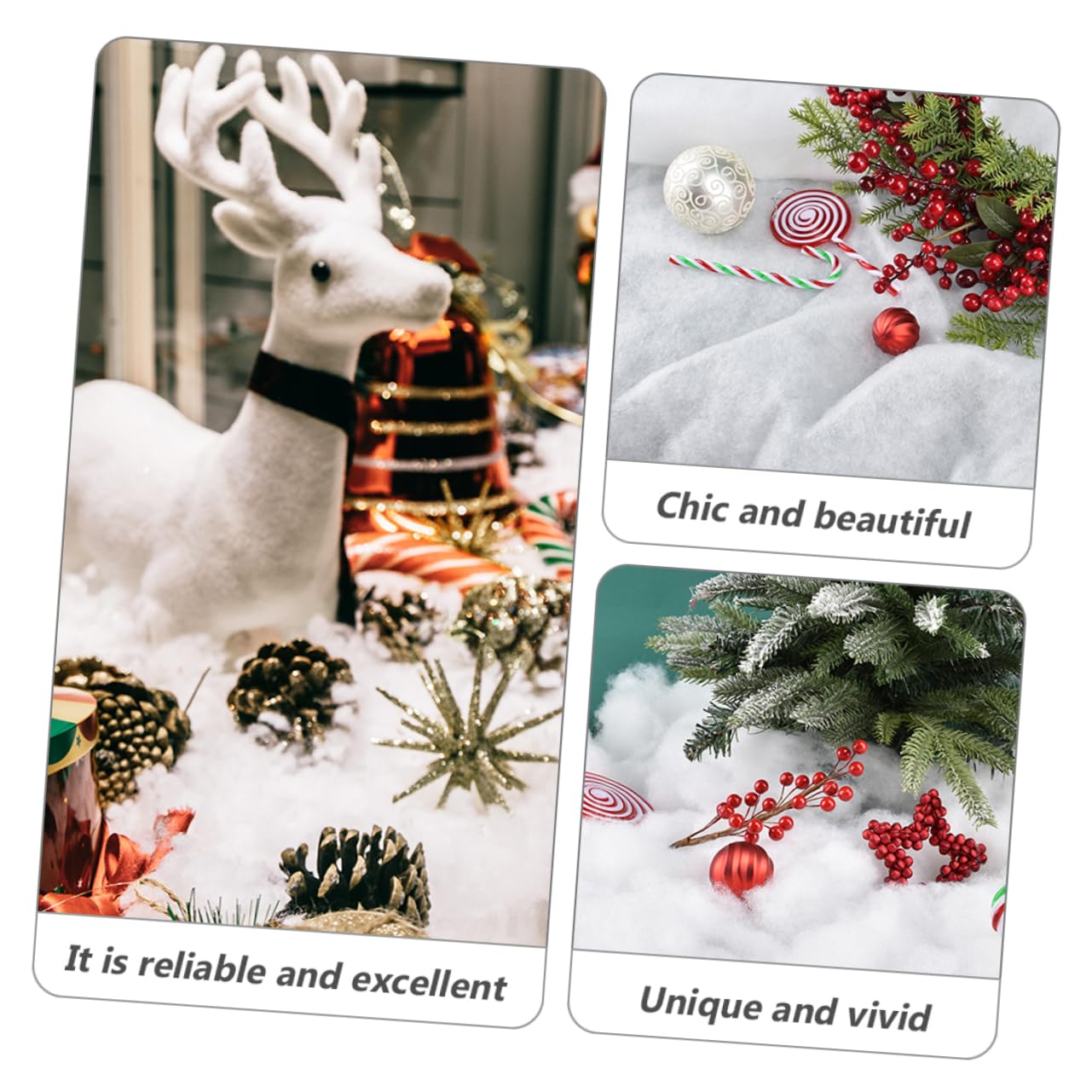 MAGICLULU 3 Blätter Weihnachtsschnee Baumwolle Schneedecke Künstlicher Schnee Weihnachtsbaum Weihnachten Schneeflocken Ornamente Sofortig Schneeball Im Freien Weihnachtsdeko Weiß