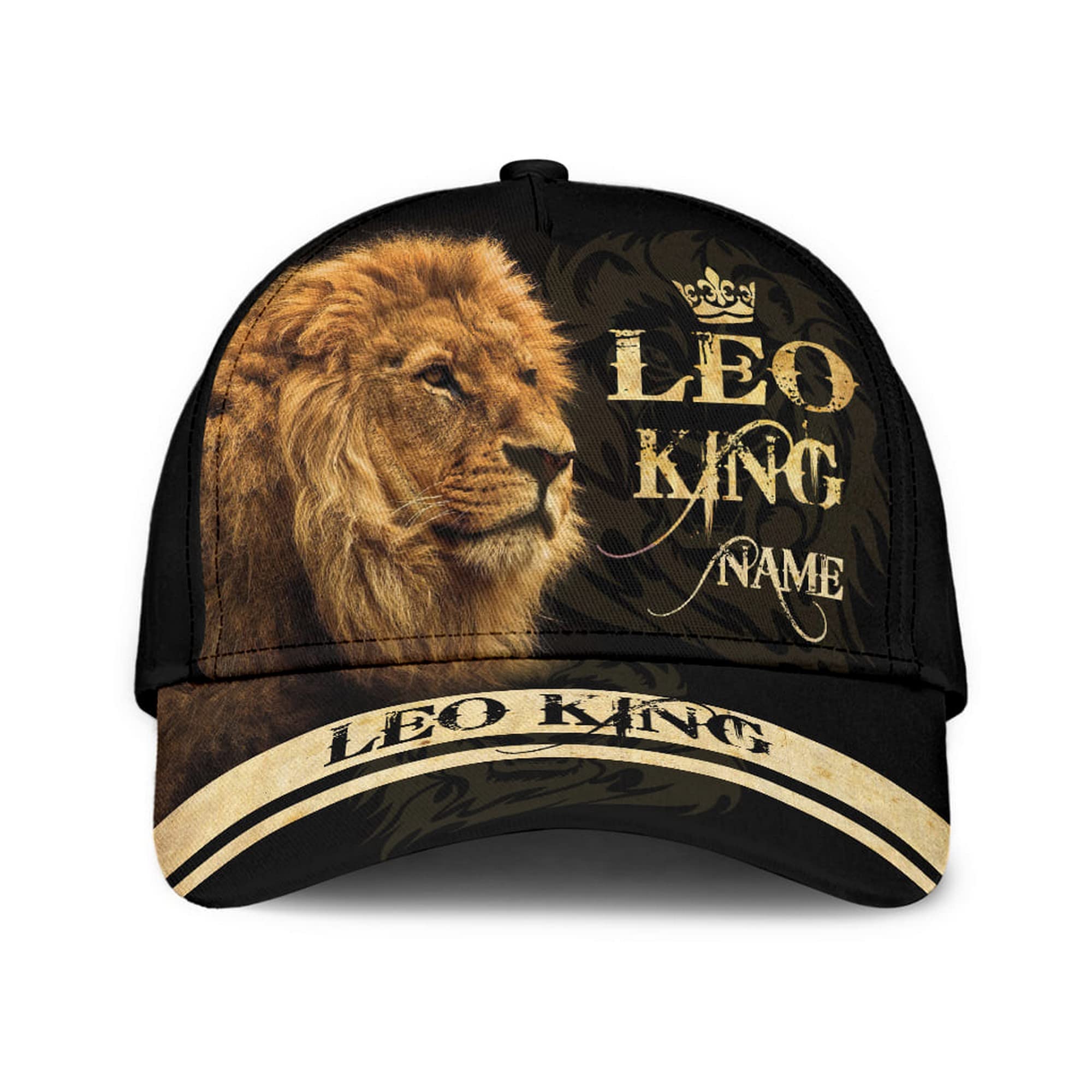 Personalized Leo King Baseball Cap, Custom Adjustable 3D Printed Leo King Baseball Cap Snapback, Custom Hat Gifts for Men,Women,Christmas,Birthday Haqbc6369