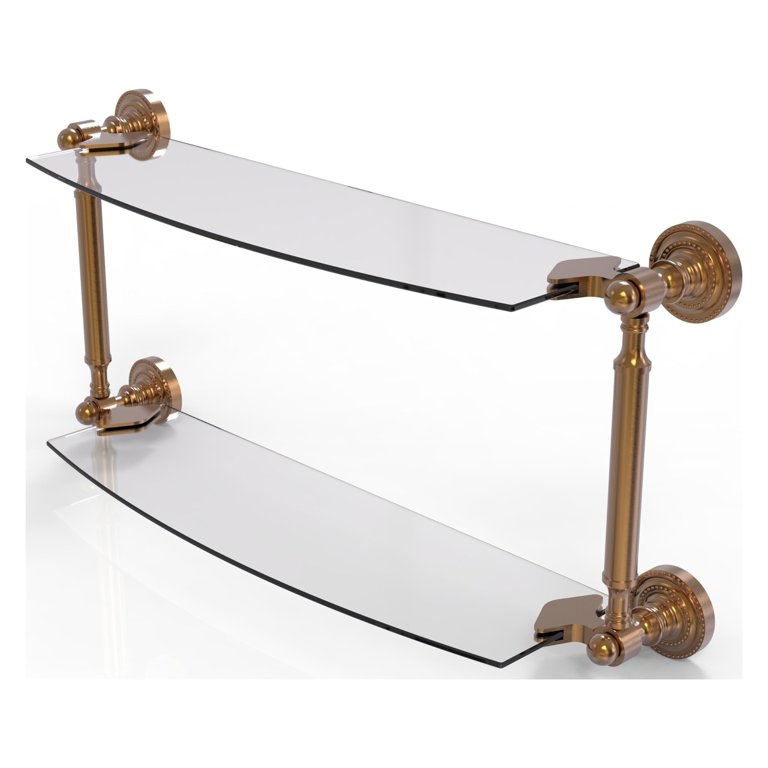 Allied Brass DT-34/18-BBR Dottingham Collection 18 Inch Two Tiered Glass Shelf, Brushed Bronze