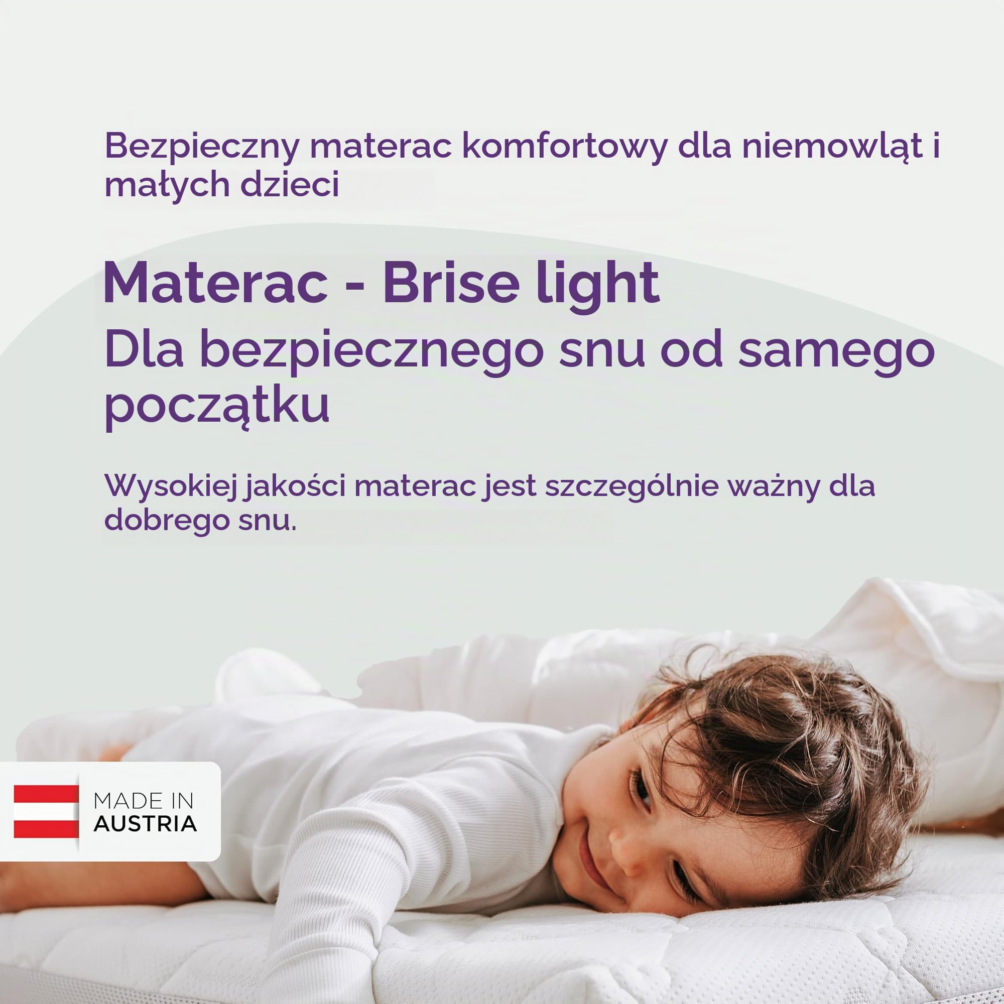 Träumeland T030731 materac kołyskowy Brise Light, punktowo elastyczny rdzeń z zimnej pianki z pionowymi kanałami wentylacyjnymi, 50 x 100 cm