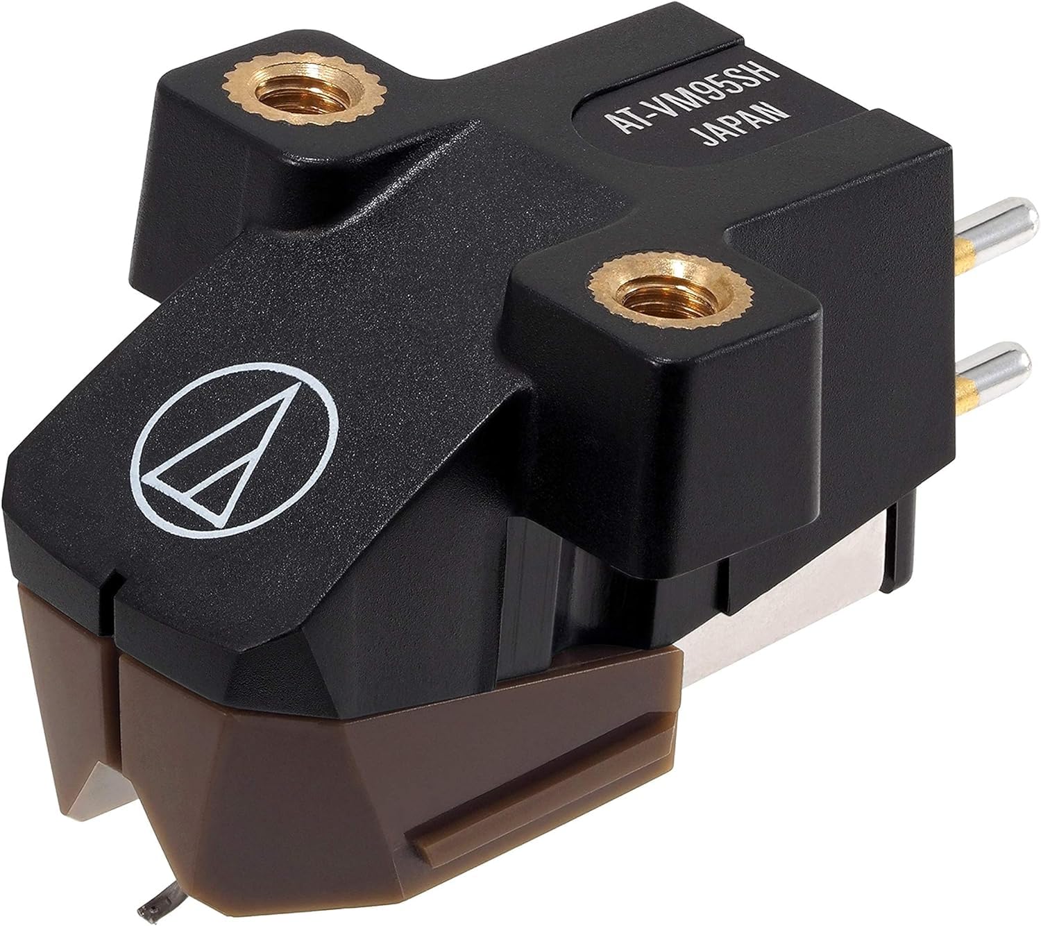 Audio-Technica AT-VM95SH Dual Moving Magnet Cartridge 1/2" Mount with Shibata Stylus includes mountinting hardware (Black/Brown)