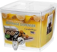 Vista 3 de CreativeWare Dispensador de bebidas sin funda base, 1.5 galones, transparente