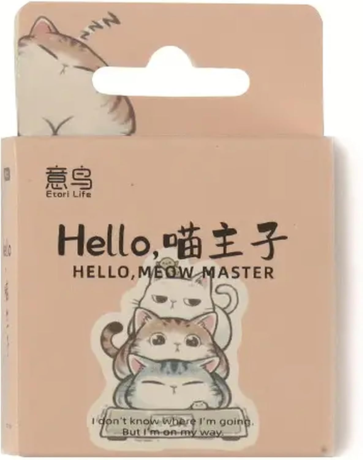 Kawaii Stickers for Journaling and Scrapbooking, Box Size 1.7 * 1.7 inch., (Hello, Meaw Master)