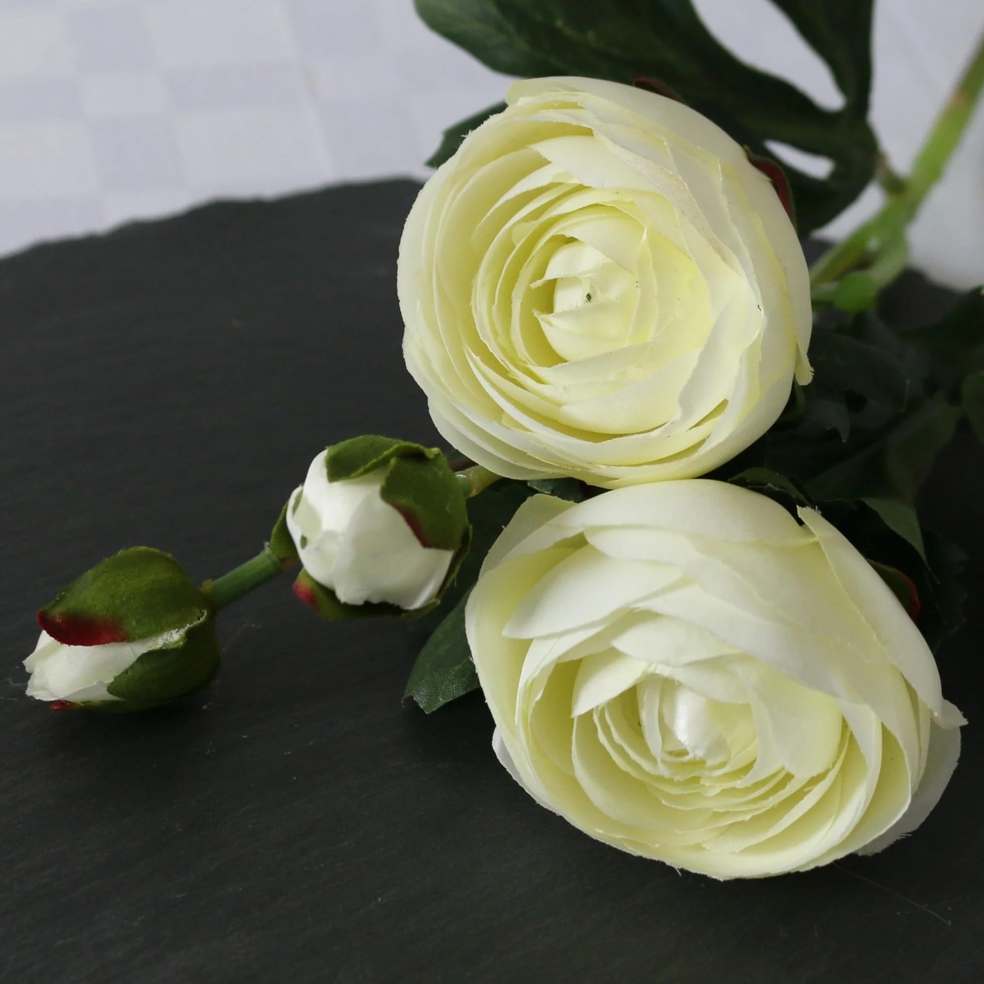 Apac Artificial Ranunculus - Cream, Silk Flowers Perfect for Home Wedding Party Decorations Flower Arrangements