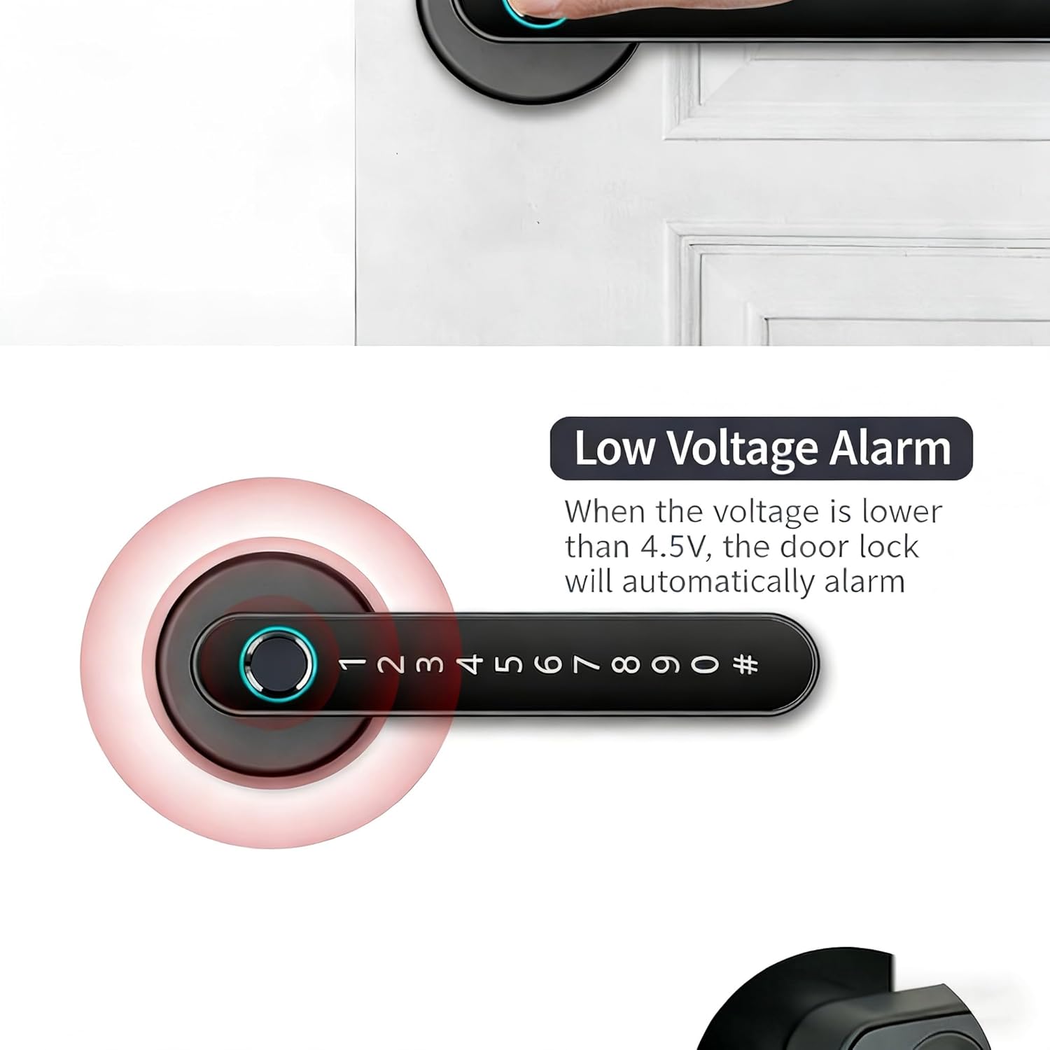 Smart Door Lock, Fingerprint and Bluetooth, Direct Installation Upgrade, 4 AAA Batteries, Low Battery Reminder, Tuya App