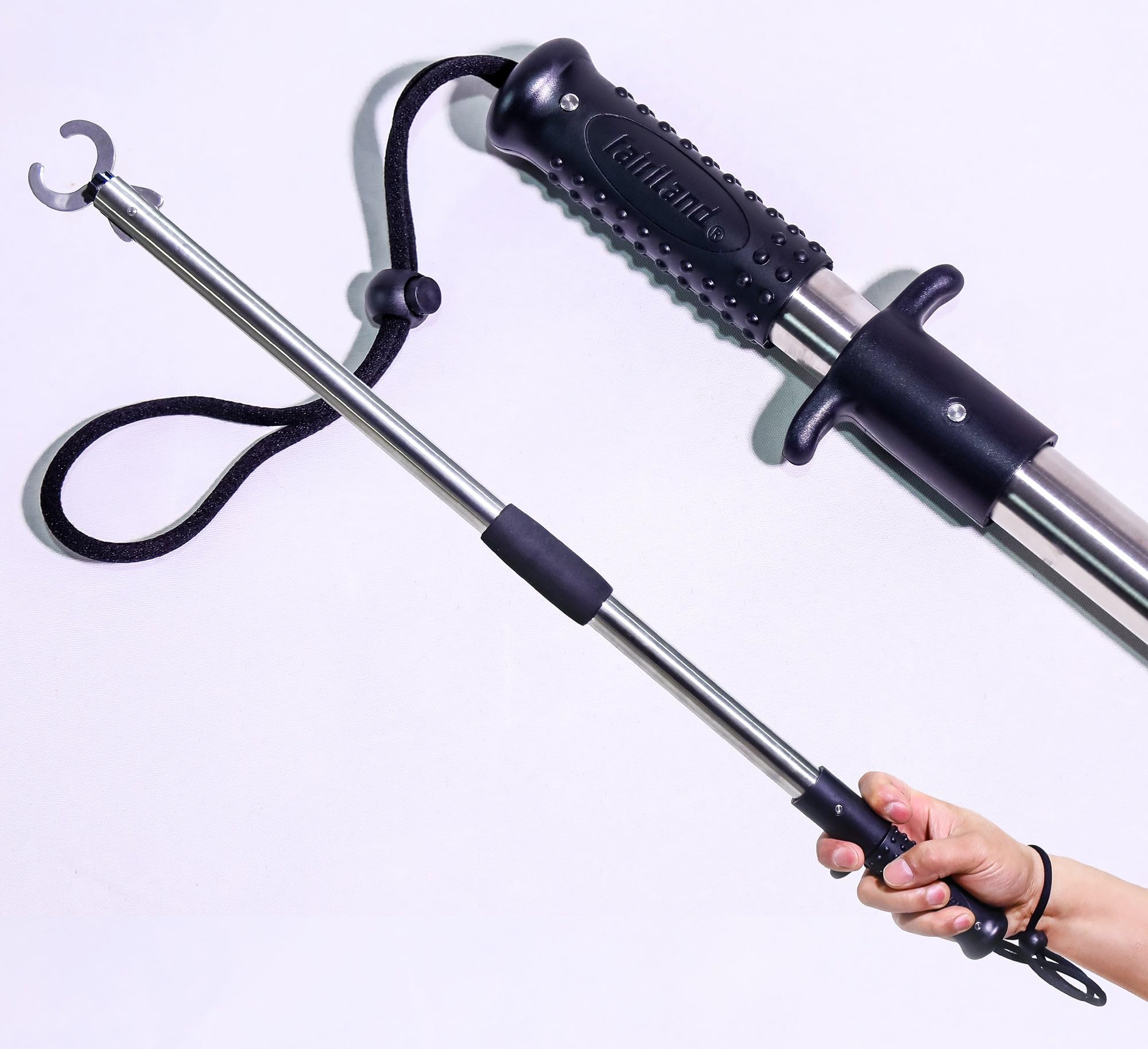 Fischlippengreifer, 80 cm, Fischgreifer, Ausrüstung, Boot, Angelzubehör, große Spiele und scharfe Arten, Angelgeschenke für Angler (schwarz)