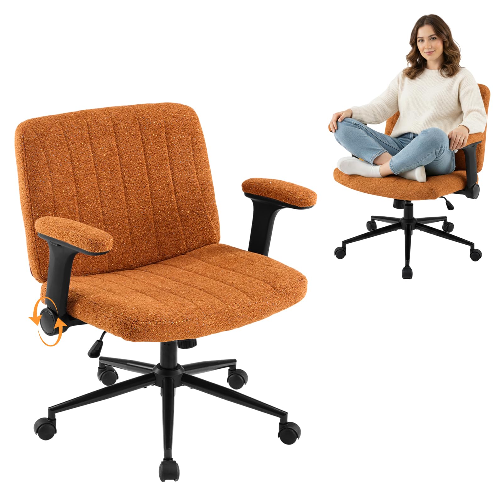 Amazon.com: VINGLI Criss Cross Chair with Adjustable Flip-Up Arms