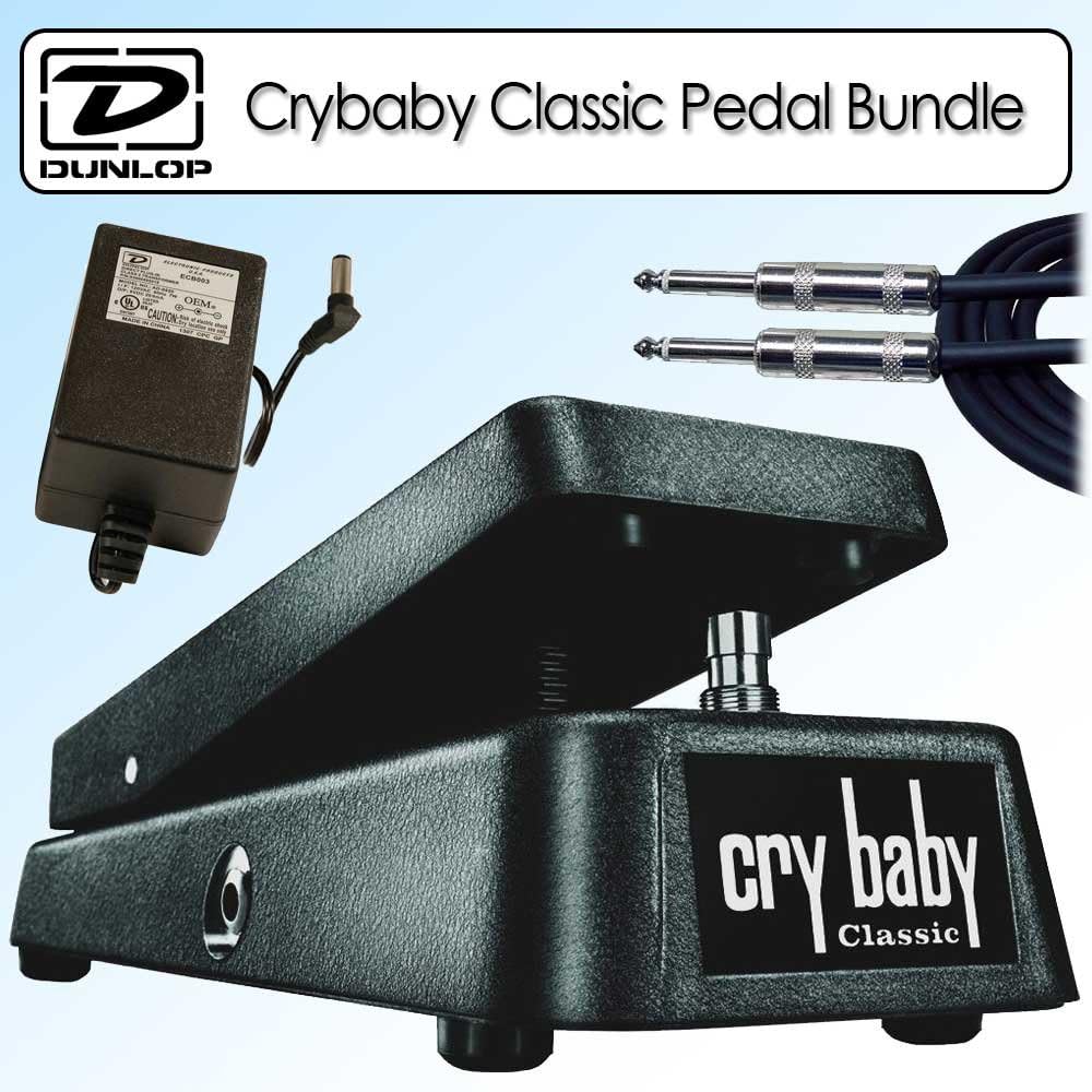 Dunlop GCB95F Crybaby Classic Wah Pedal Bundle With QTRQTR