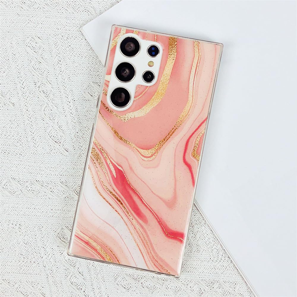 Coque de luxe pour Samsung S23 texture marbre pailleté premium - 6