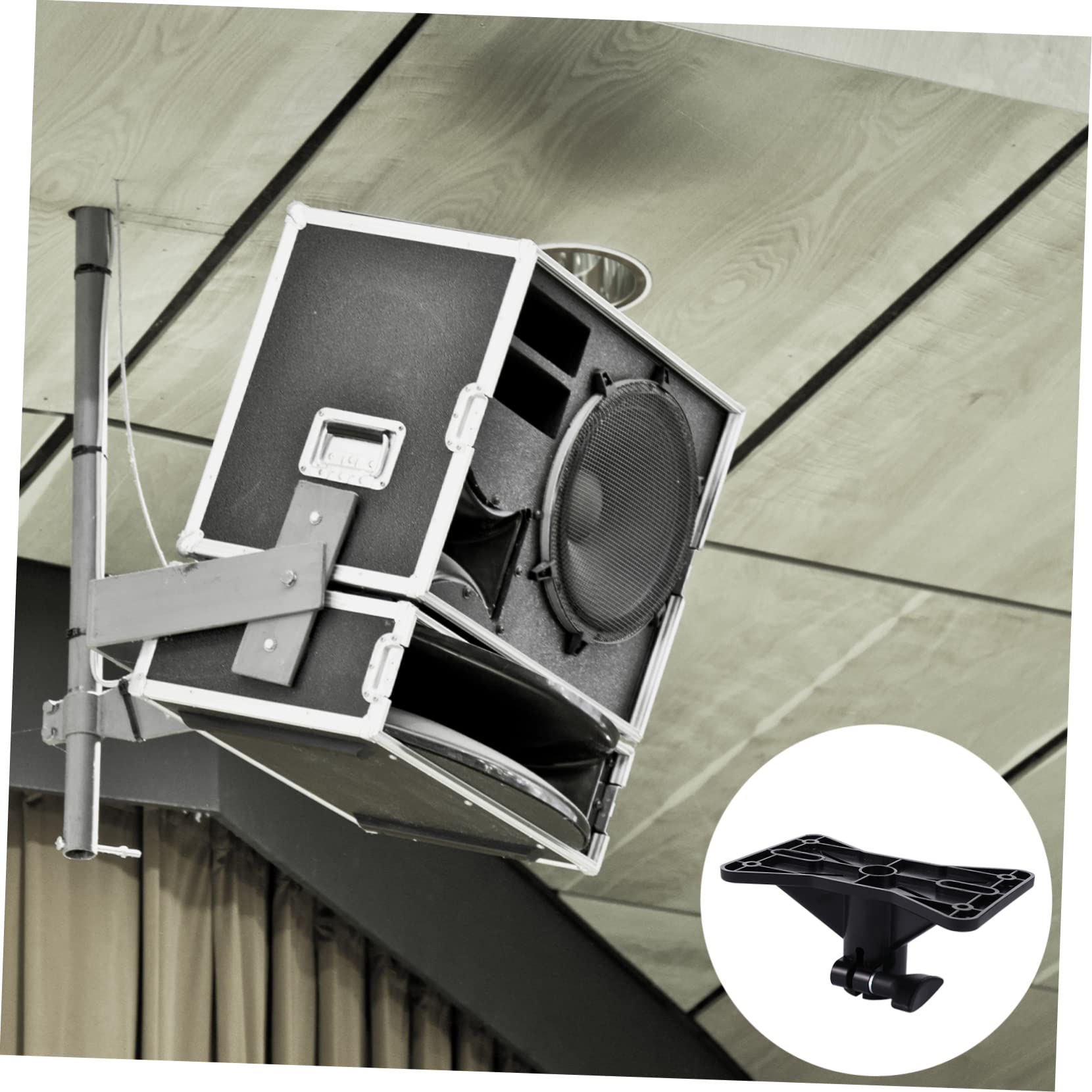 HOMSFOU Soporte De Altavoz con Bandeja Plástica De Montaje Resistente 7.08X4.52X3.26 Pulgadas para Equipos De Audio En Hogar Y Oficina
