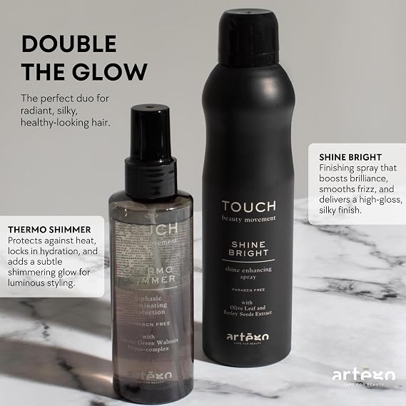 Artego TOUCH Shine Bright Shine Enhancing Spray (8.5 fl oz) Professional-Grade Ultra-Lightweight Finishing Spray