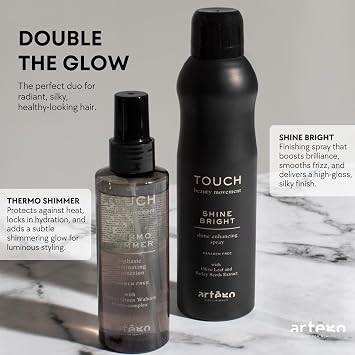 Artego TOUCH Shine Bright Shine Enhancing Spray (8.5 fl oz) Professional-Grade Ultra-Lightweight Finishing Spray