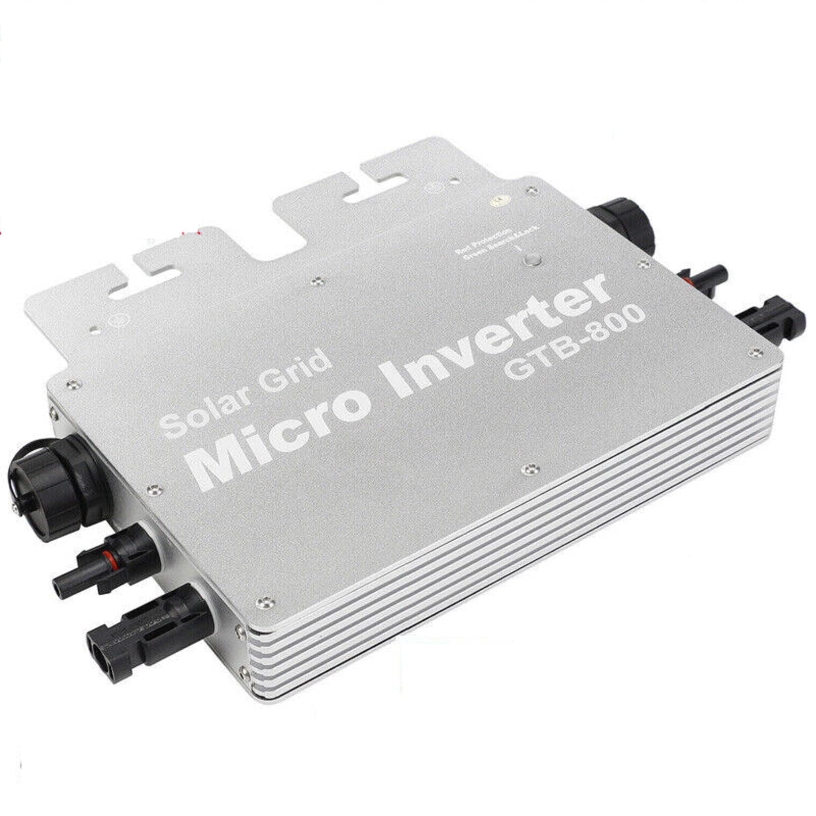Dhouse Balkonkraftwerk 800W Wechselrichter Netzwerk-Wechselrichter WiFi Steuerung DC 22-55V zu AC 230 V Automatische Identifizierung MPPT Solar Grid Tie Inverter Sliber