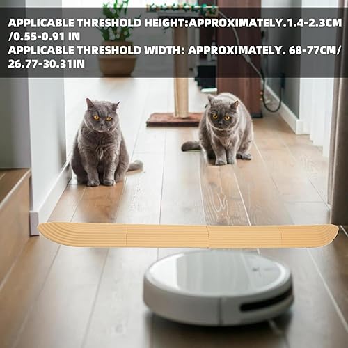 Miniatura 2 de HEEPDD 4 rampas de goma para silla de ruedas, umbral de puerta de escalera universal para umbrales, puertas, baño (blanco)