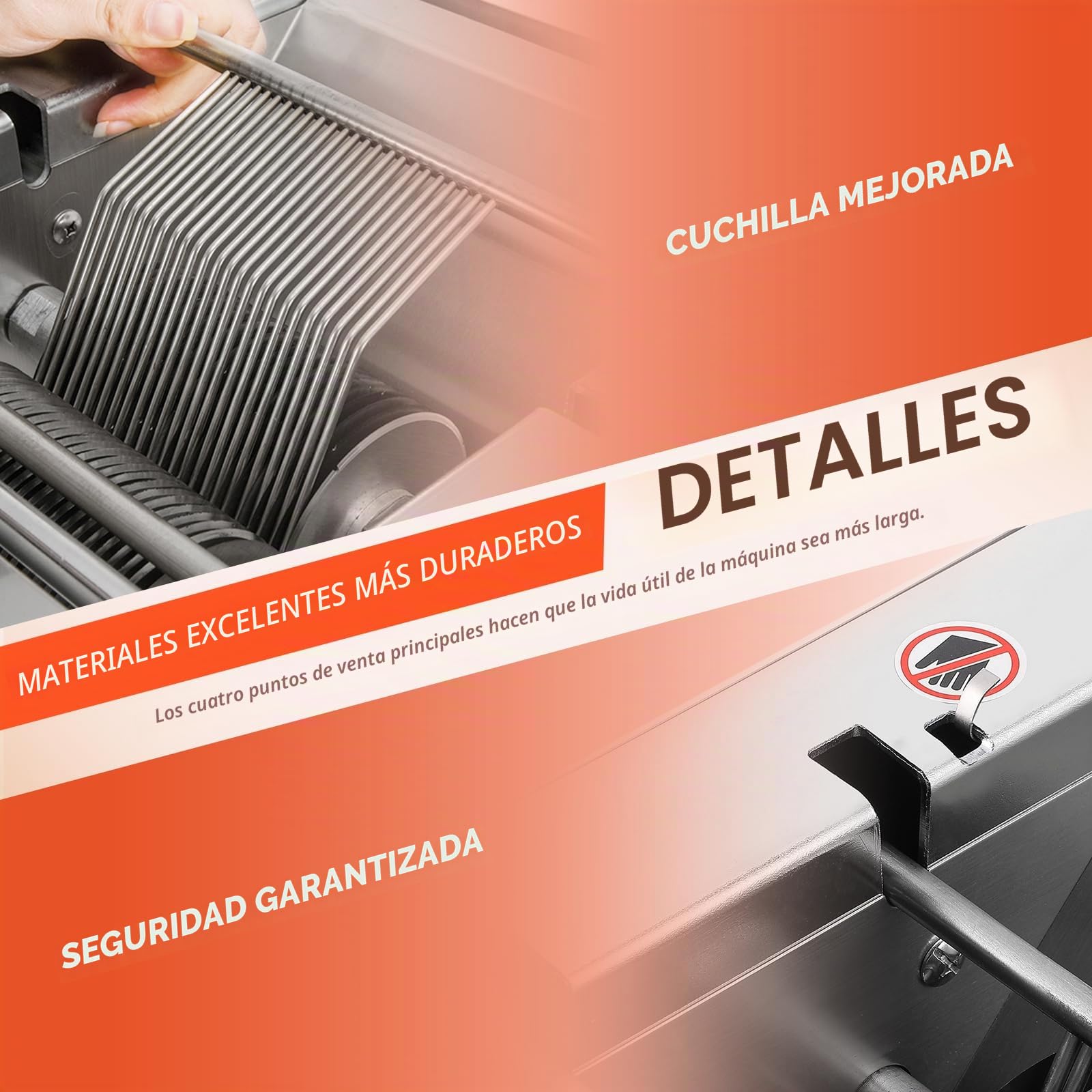 NEWTRY Cortadora de carne comercial 3,5mm 160kg/h para Gastro | Acero inoxidable, motor potente, fácil de limpiar, alta eficiencia, duradero, versátil para restaurantes, cantinas, catering