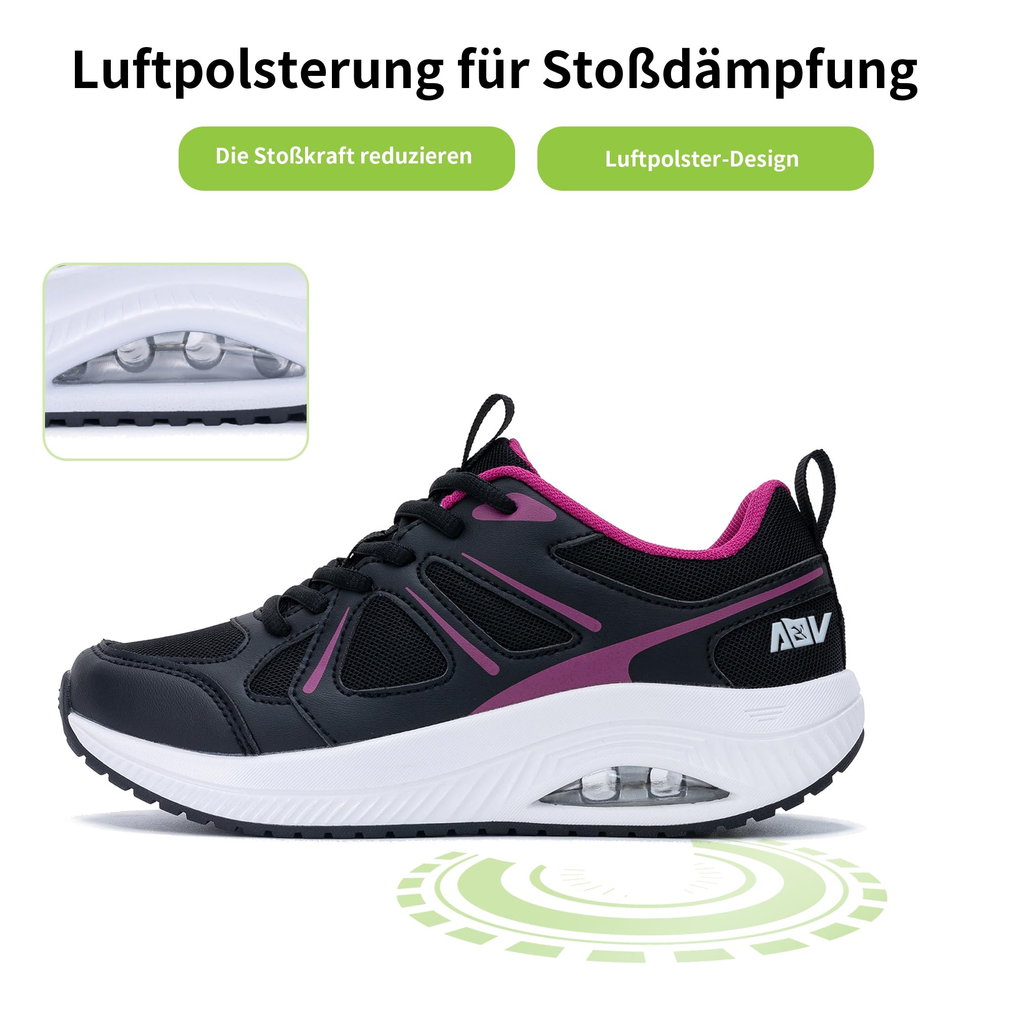 Quseek Zapatos ortopédicos para mujer, zapatos para caminar, cómodos, ligeros, transpirables, para fascitis plantar, pies planos EU35.5-42.5