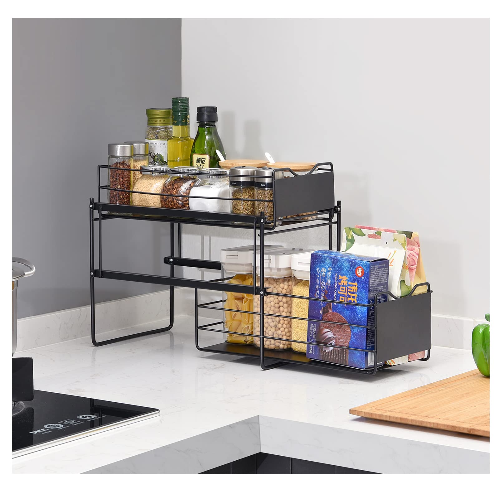 Buy KINGRACK Stackable 2Tier Organizer With Sliding Storage