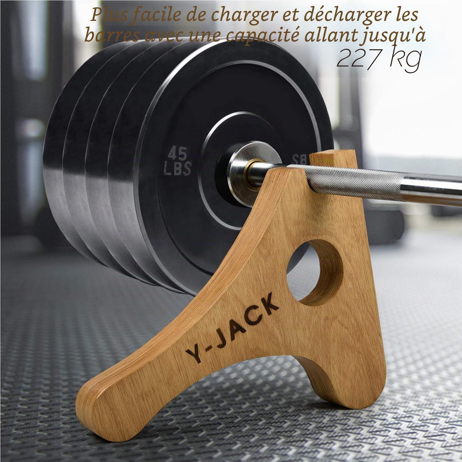 Yes4All J43T Supporto per il sollevamento con bilanciere con impugnatura in gomma antiscivolo, In legno