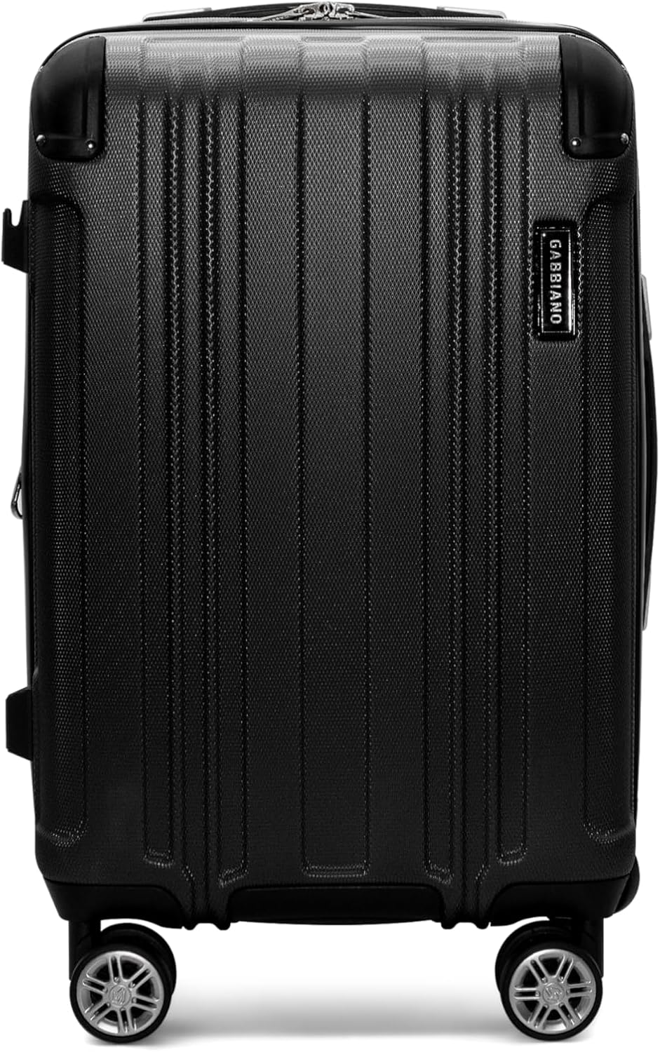 Gabbiano Bravo Expandable Hardside Suitcases with Spinner Wheels, Rolling Travel Bag Bundle, Lightweight ABS Hardshell, 3-Piece Hardside Luggage Set (Black, Carry-On 21")