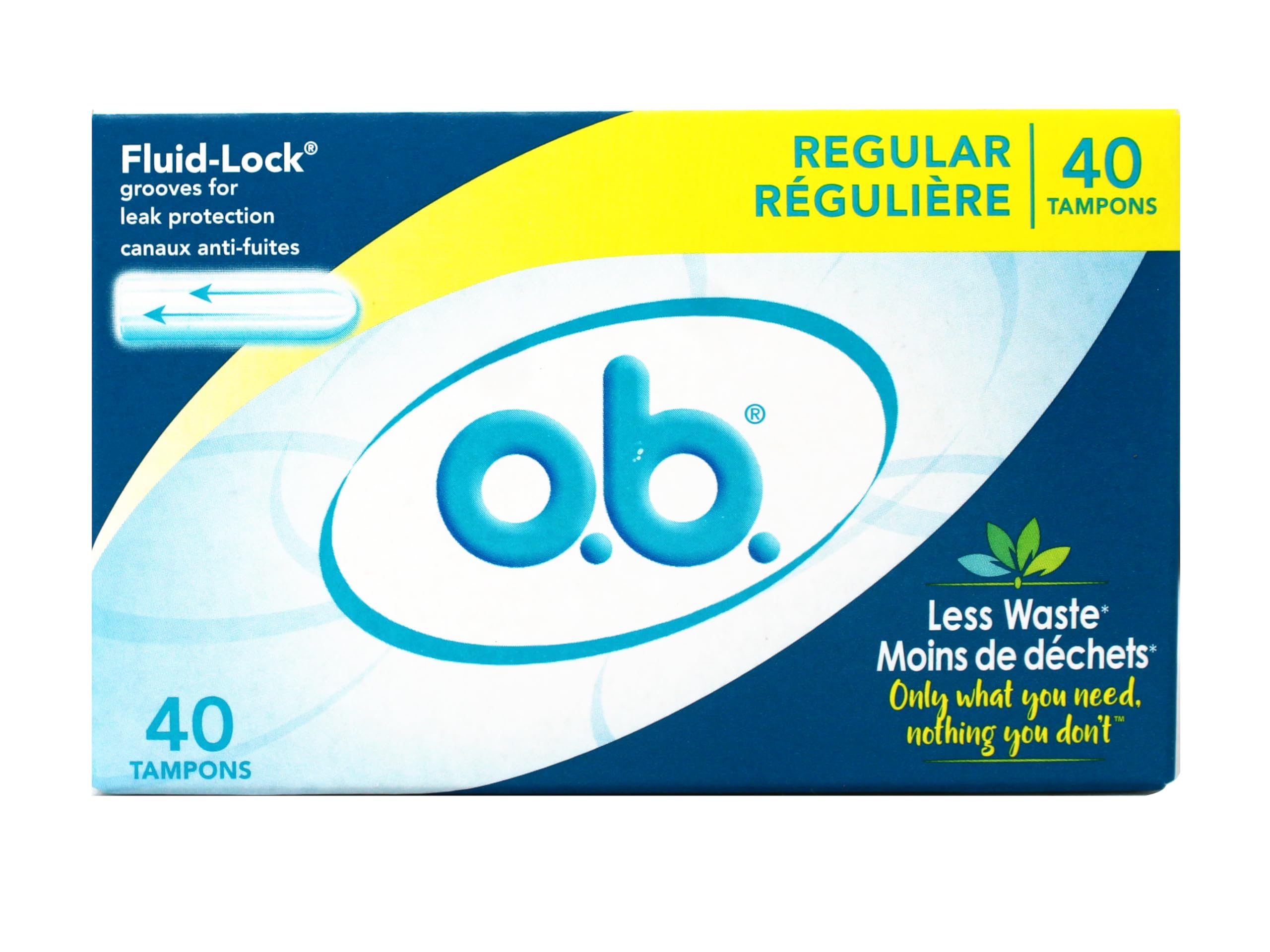 o.b.Pro Comfort Applicator Free Digital Tampons, Regular Absorbancy, 40 Count (Pack of 1)