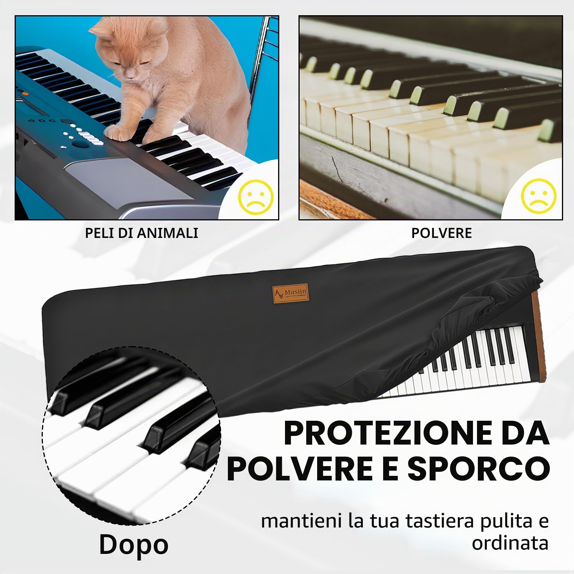 Musiin Deluxe Keyboard Dust Cover - Compatible with KORG NAUTILUS AT 88, NAUTILUS 88, KRONOS 88, KRONOS Titanium 88, KROME EX88, KRONOS LS and More 88-Key Synthesizers offering full-cover protection