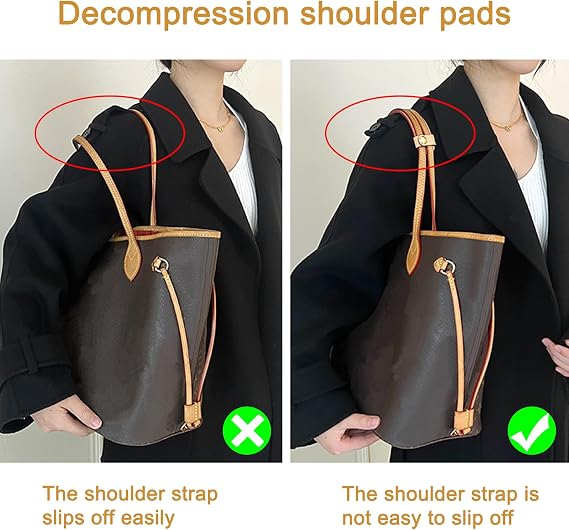 Doxo Upgraded Leather Shoulder Strap Pad for Handbags,Suitable for Lv Neverfull PM MM GM or C.oach City 30 33 Tote Bags And More, Beige, 7.5x1.2