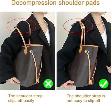 Doxo Upgraded Leather Shoulder Strap Pad for Handbags,Suitable for Lv Neverfull PM MM GM or C.oach City 30 33 Tote Bags And More, Beige, 7.5x1.2