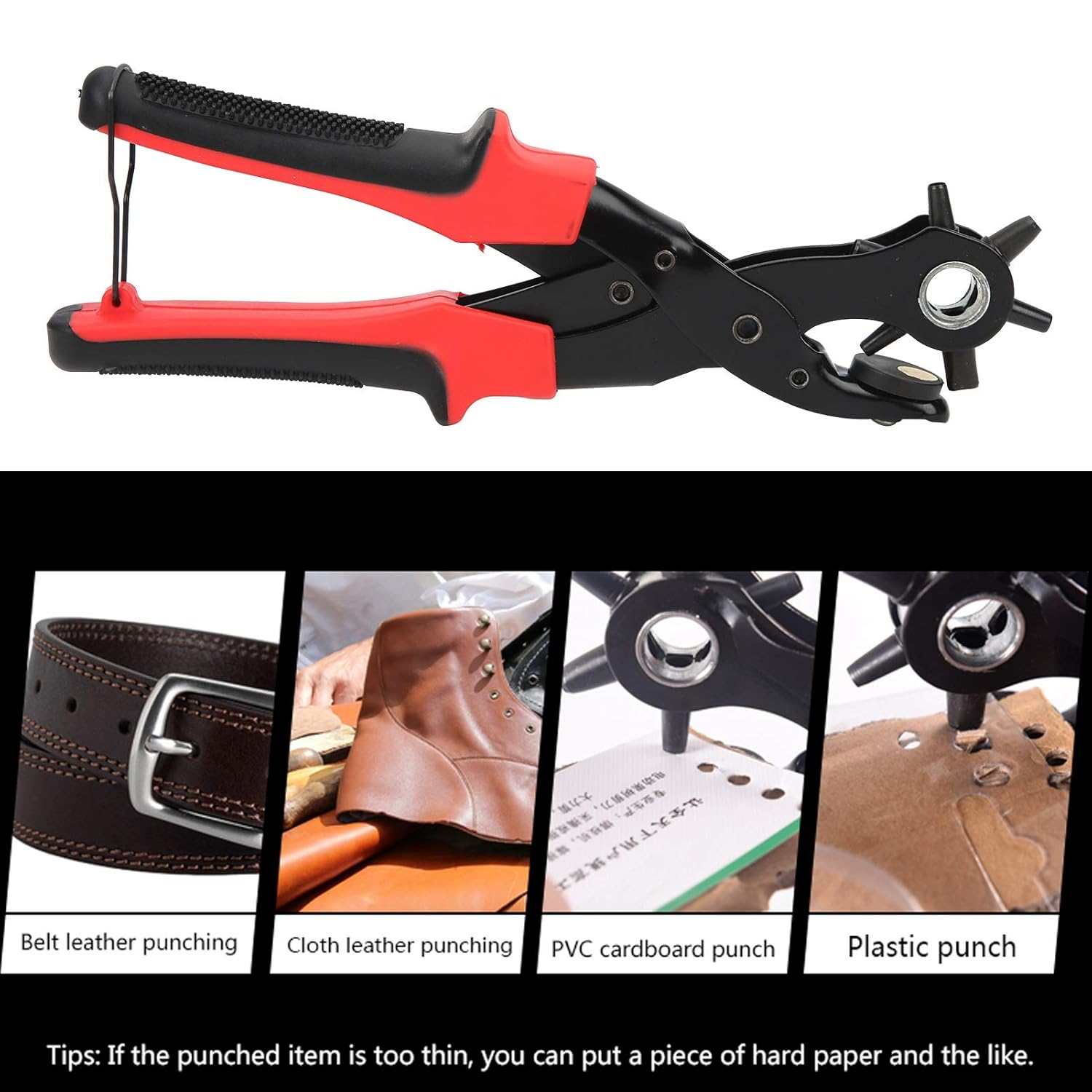 Leather Hole Punch Set, Pliers Belt Punch, Multi Hole Sizes Maker Tool