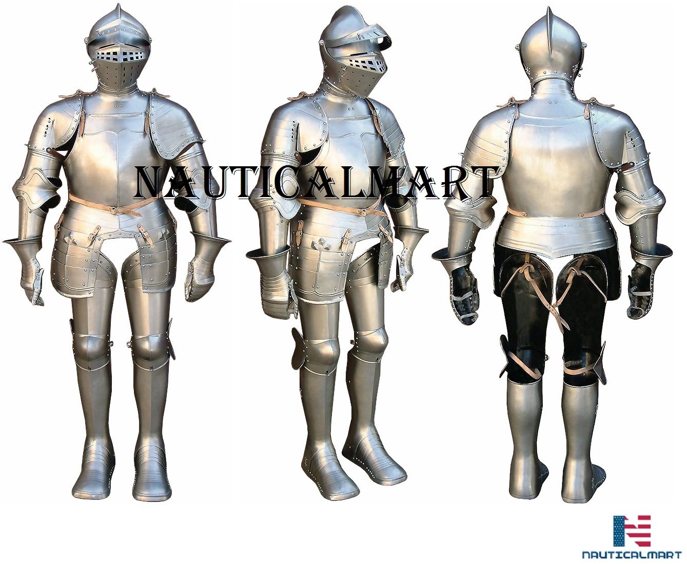NauticalMart Medieval Knight Full Suit of Armor Wearable Costume Steel Shining Collectible Armour