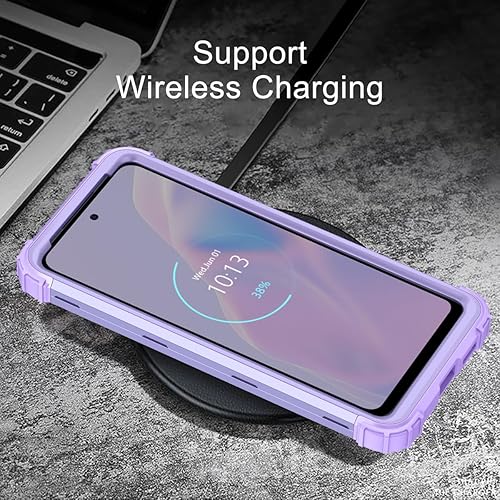 Miniatura 7 de LONTECT Funda protectora híbrida para Moto Edge 2021, 5G UW a prueba de golpes, resistente, color morado brillanteverde