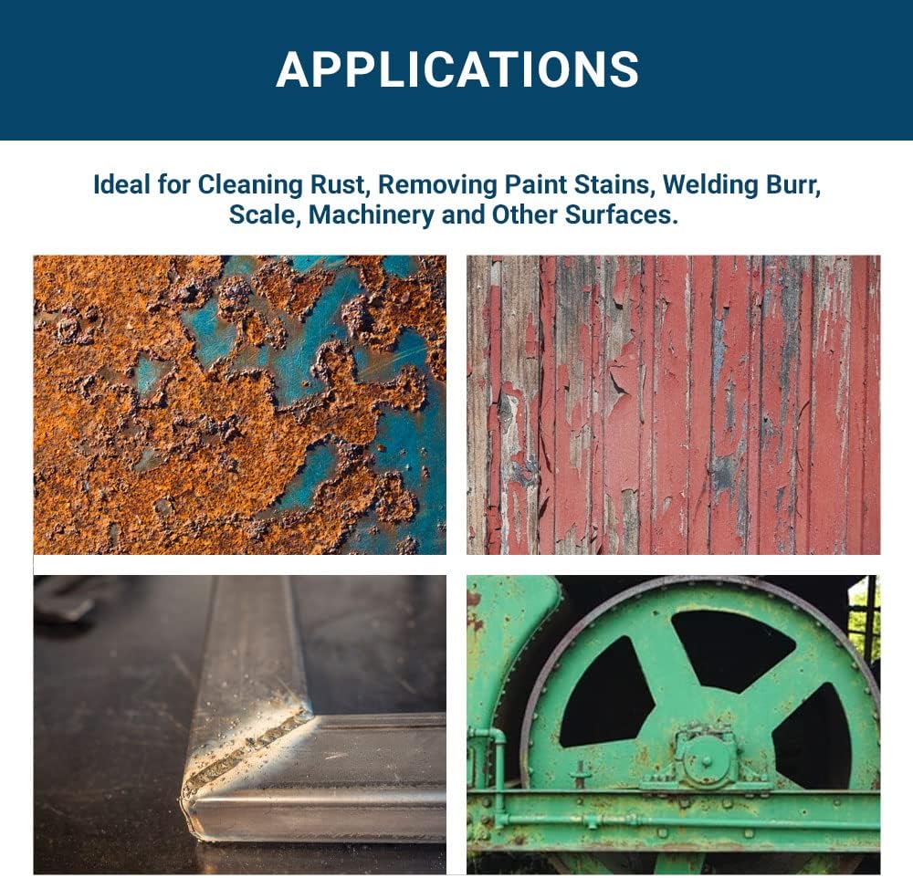 Benchmark Abrasives 13-3/4" Curved Handle Wire Scratch Brush Wooden Handle for Cleaning, Removing Rust, Paint, Corrosion, Multi-Purpose Wire Brush - 12 Pack (Stainless Steel)