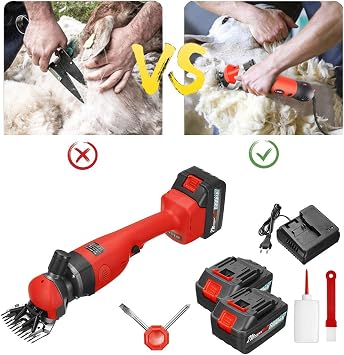 Electric Wool Shears, Professional Heavy Duty Electric Goat Wool Shears, Sheep Wool Shears, Alpaca Wool Trimmers for Ranches and Family Farms