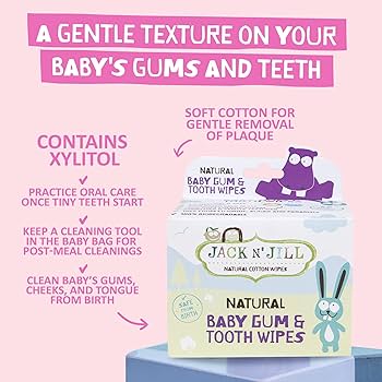 キッズ・ファミリー dentapple Amazon.com: Jack N' Jill Baby Gum and Tooth Wipes, White, 25