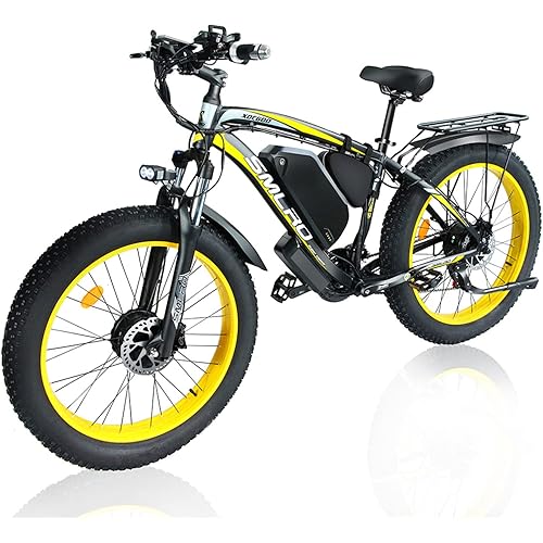 SMLRO Fat Tire Electric Bike 2000w Ebikes for Adults 48V 22.4AH Removable Battery 35MPH Dual Motor 26” Electric Dirt Bike 21 Speed Hydraulic Disc Brakes