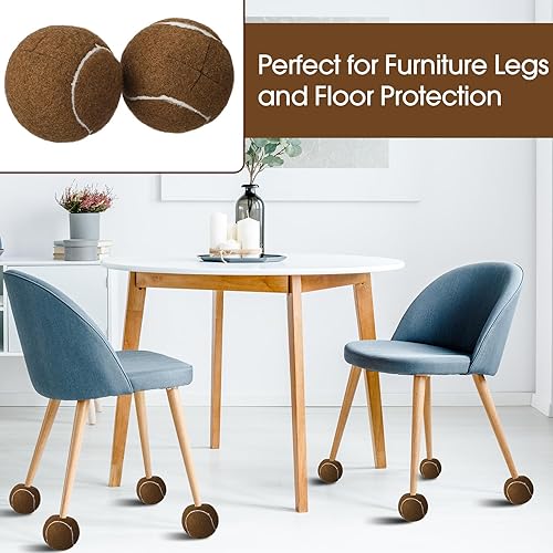 Miniatura 5 de Treela Paquete de 16 pelotas de tenis precortadas para sillas, pelotas antideslizantes para patas de goma, cubiertas de tenis para muebles, patas y