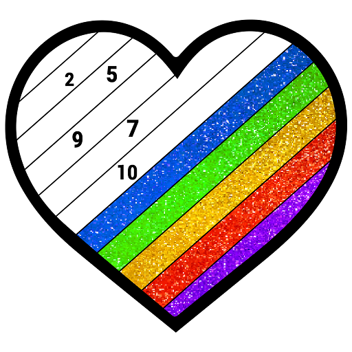 Glitter Color by Number - Grownups Coloring Book Pages