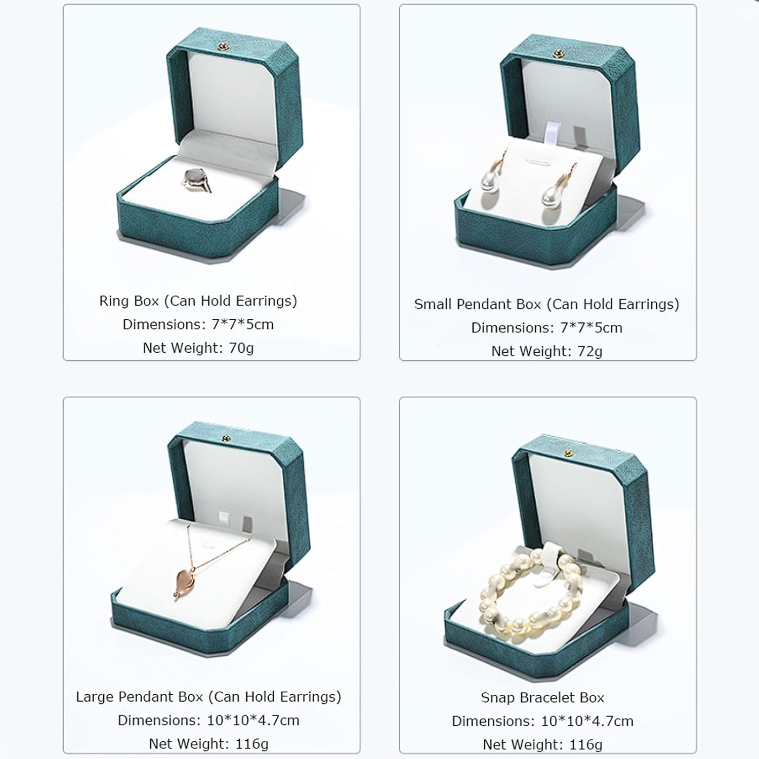 Octagonal Jewelry Box Set, Multi-Use Ring Pendant Necklace Bracelet Storage, Elegant Display Case for Earrings Pearl Chains