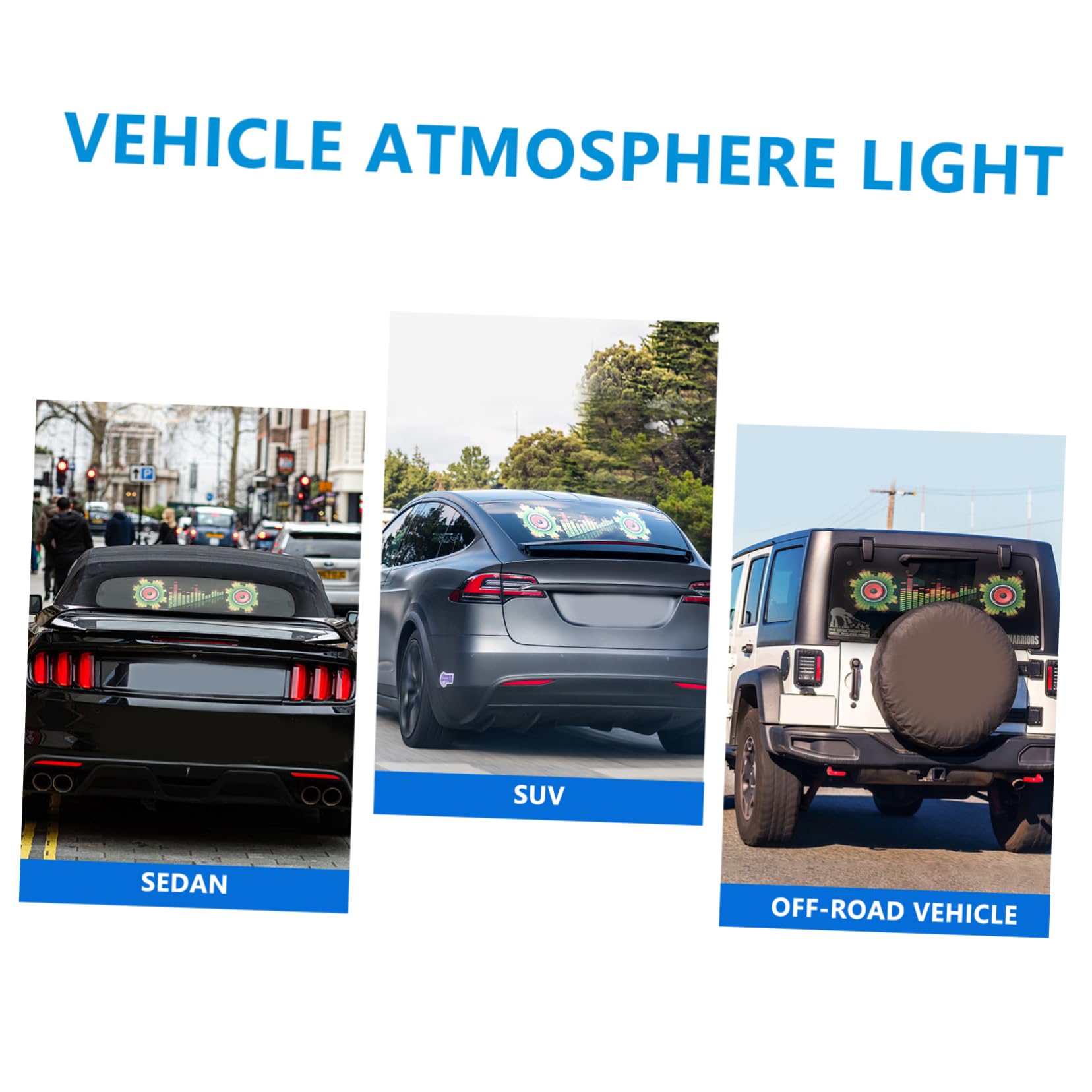 SOLUSTRE Luz De para Coche Iluminación Led Decoración De Luces Kit De Iluminación Interior Luz Musical Inalámbrico