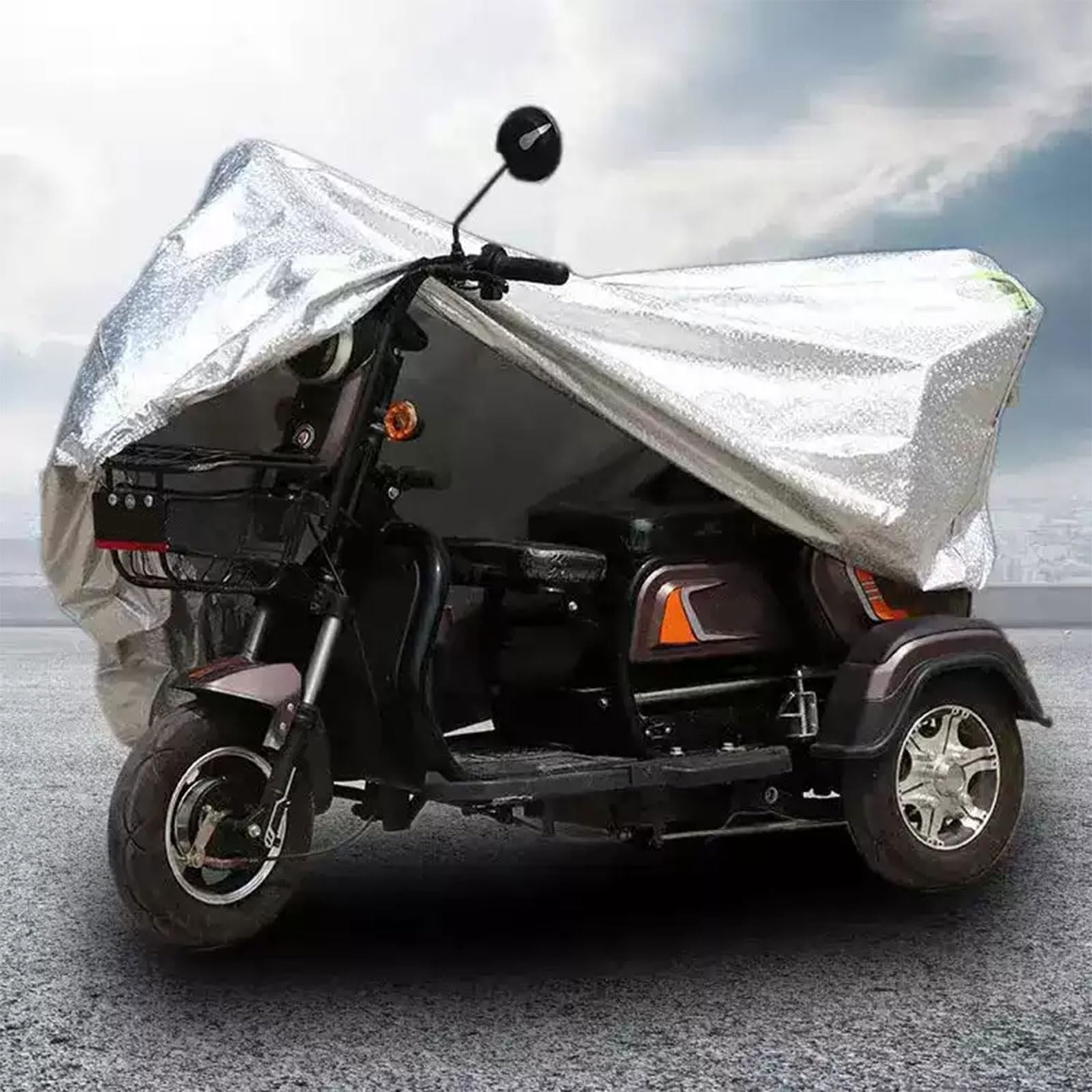 Housse tricycle électrique anti-pluie empêchant la rouille bâche Oxford zippée 215-245 cm