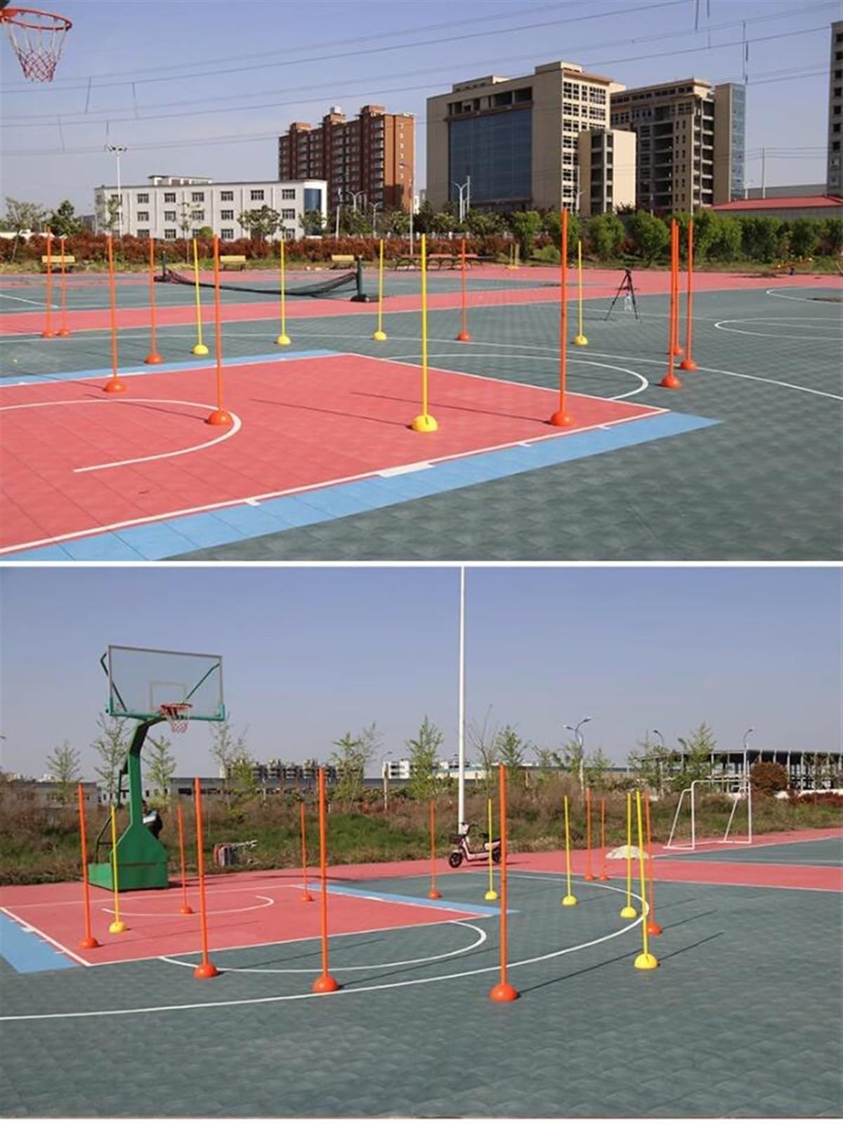 Bastones de entrenamiento de agilidad con base, kit profesional de bastones de entrenamiento de fútbol, para ejercicios de fútbol lacrosse, equipo de entrenamiento deportivo con bastones de slalom ( S