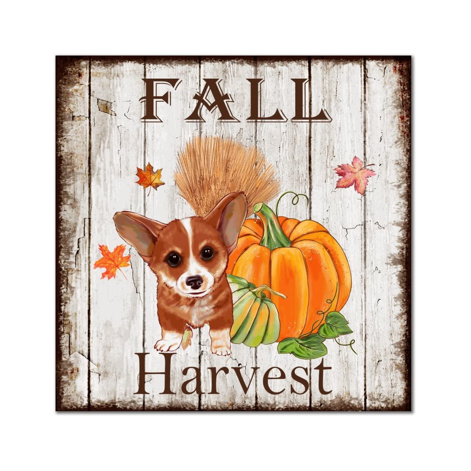 Plaque murale en bois Corgi pour égayer un mur vide avec un style rustique d'automne