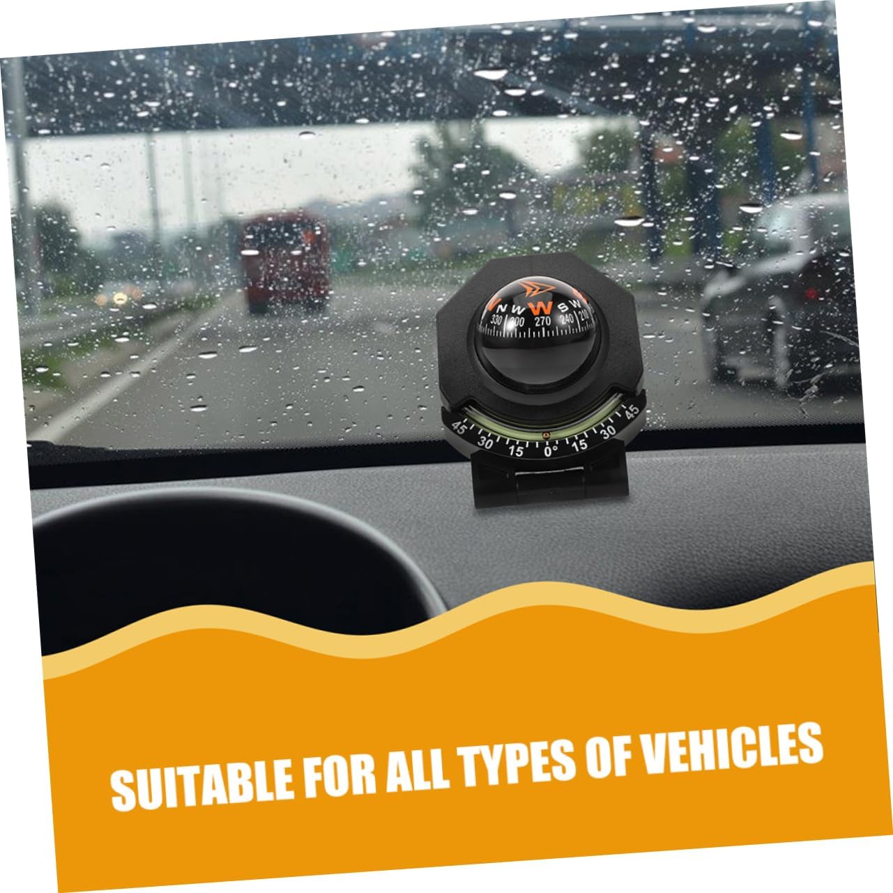 2-in-1 Car Compass with Inclinometer Dashboard Navigation Tool Auto Dashboard Compass Boat Mount Marine Car Mount for Safe Driving