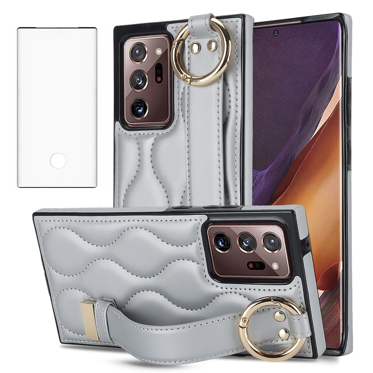 Coque Samsung Note 20 Ultra avec anneau support et protège-écran antichoc - 8