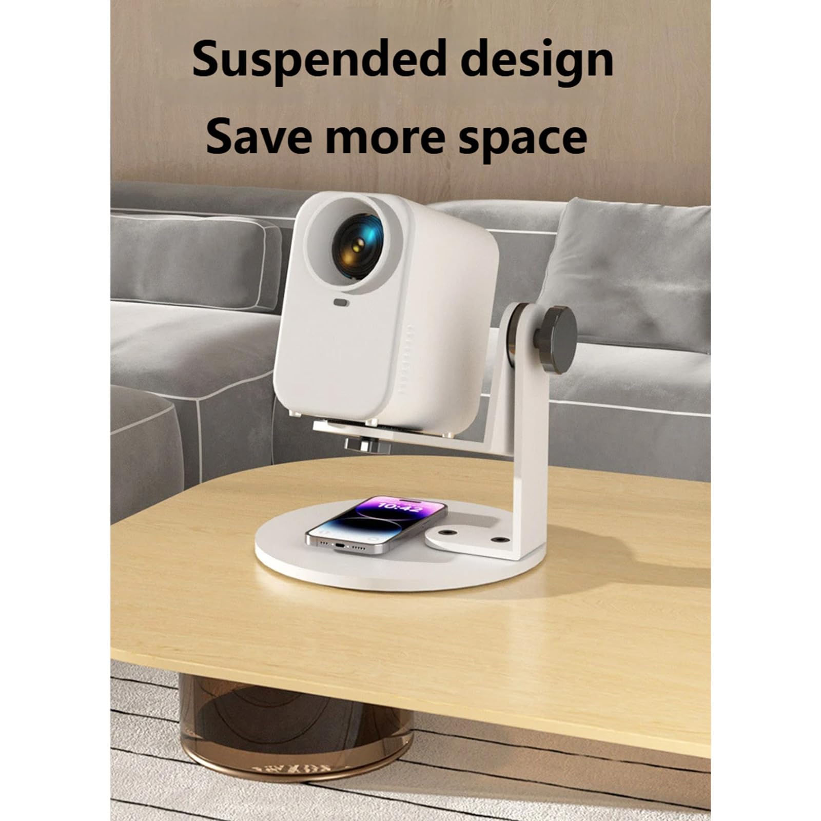 Supporto da scrivania per proiettore con capacità di carico di 5 kg e struttura in acciaio laminato a freddo per un supporto stabile a vite a pedale